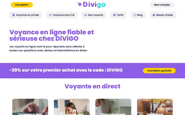 L’accueil de Divigo, reproduit à l’identique. La lecture qui suit ne porte que là-dessus.