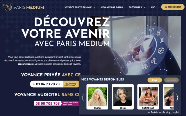L’accueil de Paris Médium, reproduit à l’identique. La lecture qui suit ne porte que là-dessus.